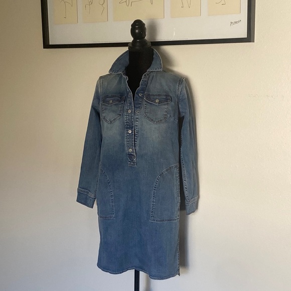 Lands' End Dresses & Skirts - Lands' End Women's Petite Long Sleeve Denim Shirt Dress